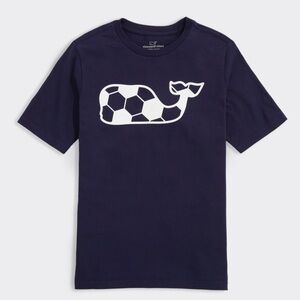 Vineyard Vines Kids Navy Soccer Whale Tee